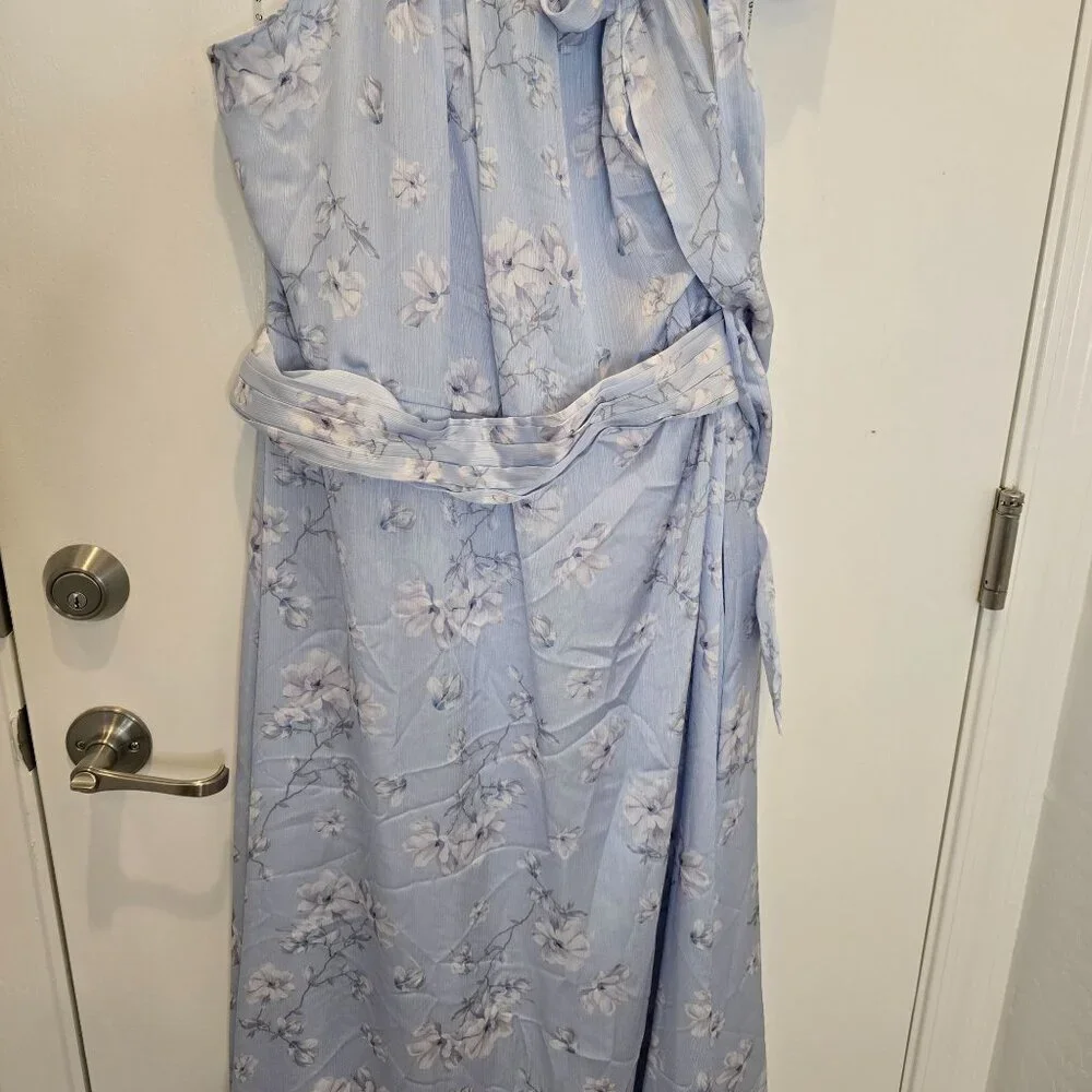 NWT Sachin & Babi Kayla Halter Wildflowers Blue Floral Sleeveless Holiday Dress - Picture 6 of 14